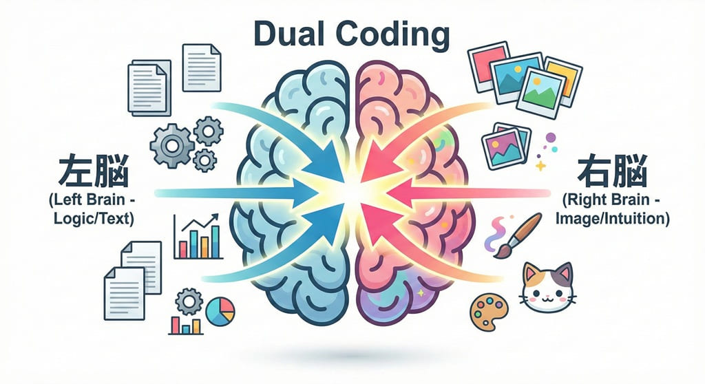 左脳と右脳の連携イメージ
